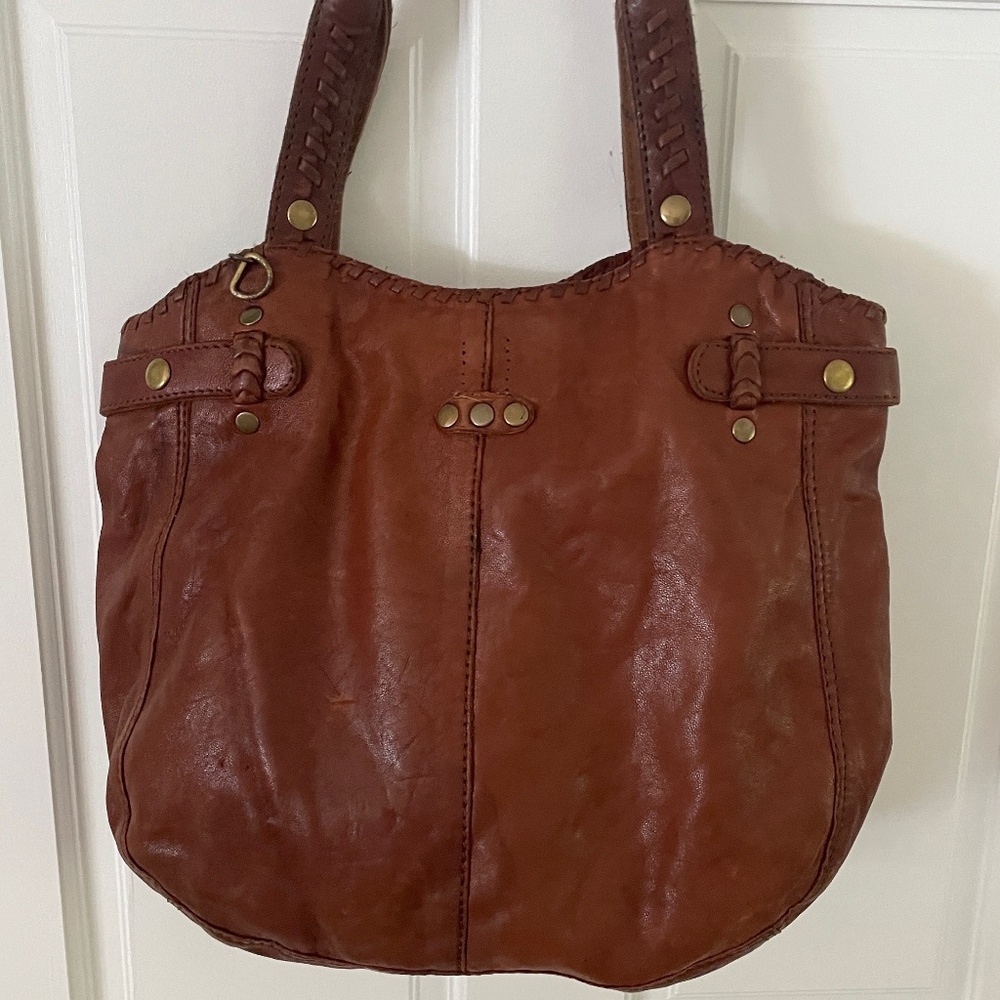 lucky brand brown leather large bag